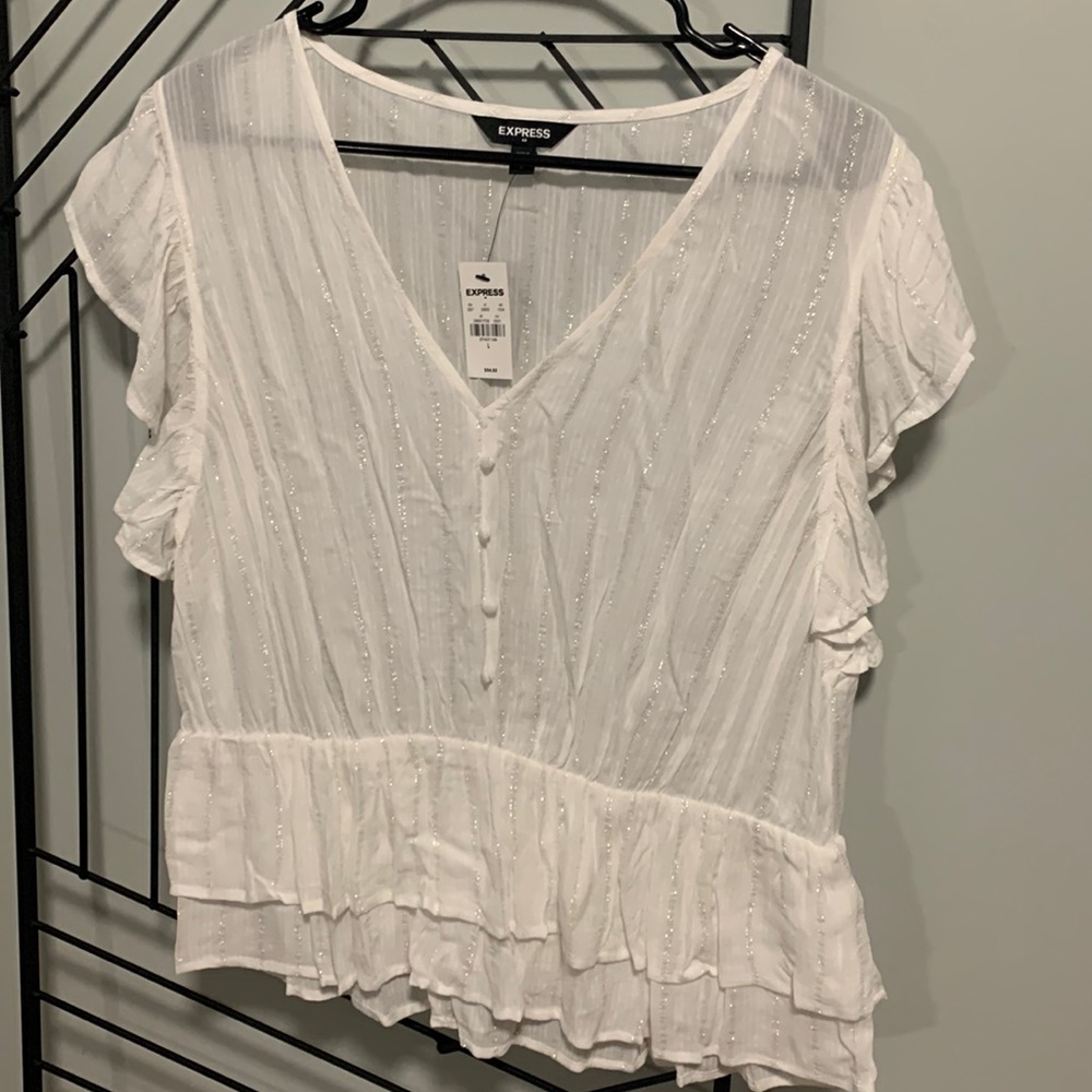 Sheer peplum top